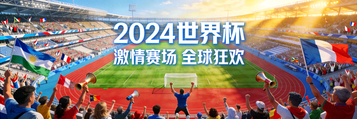 世界杯主视觉图 - 球场全景与欢呼的球迷